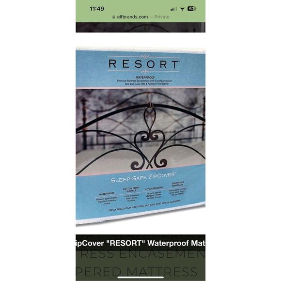 Sleepsafe Waterproof Mattress Encasement - Zippered Mattress Protector Cover - D - Picture 1 of 7